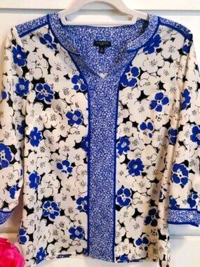 Talbots blue blouse Petite Small